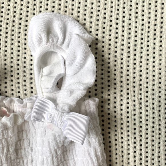 Janie and Jack White Smocked Terry Cloth Towelling Beach Dress - Picture 2 of 6